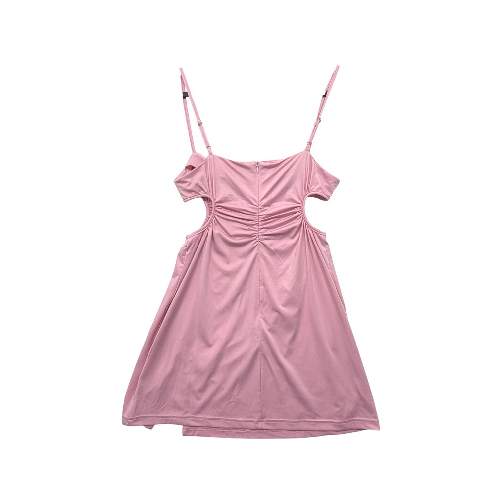 Beginning Boutique Jenna Cut Out Mini Dress Pink Ruched Slit 8 M NWT New - Picture 5 of 9